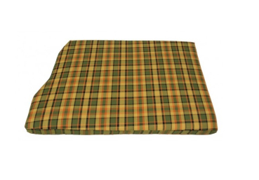 VW Bus T2 Innenaustattung Matratze hinten,  gelb orange grün kariert, passend für Westfalia T2B Berlin Liegefläche neben Schrank